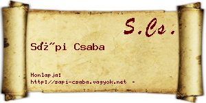 Sápi Csaba névjegykártya