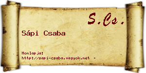 Sápi Csaba névjegykártya