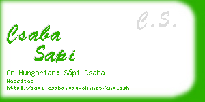 csaba sapi business card
